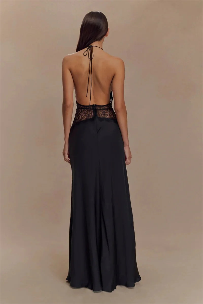 Backless Lace Maxi Dress